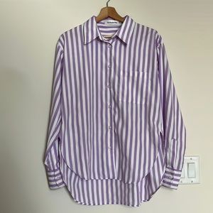The Frankie Shop - Lui Striped Poplin Shirt - Purple